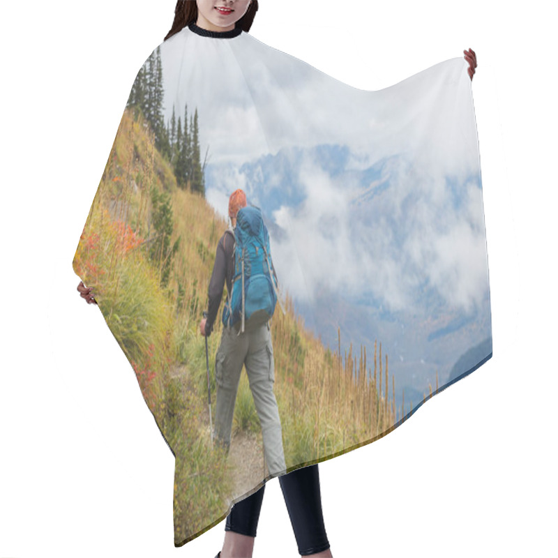 Personality  Hike In The Autumn Mountains. Fall Season Theme. Hair Cutting Cape