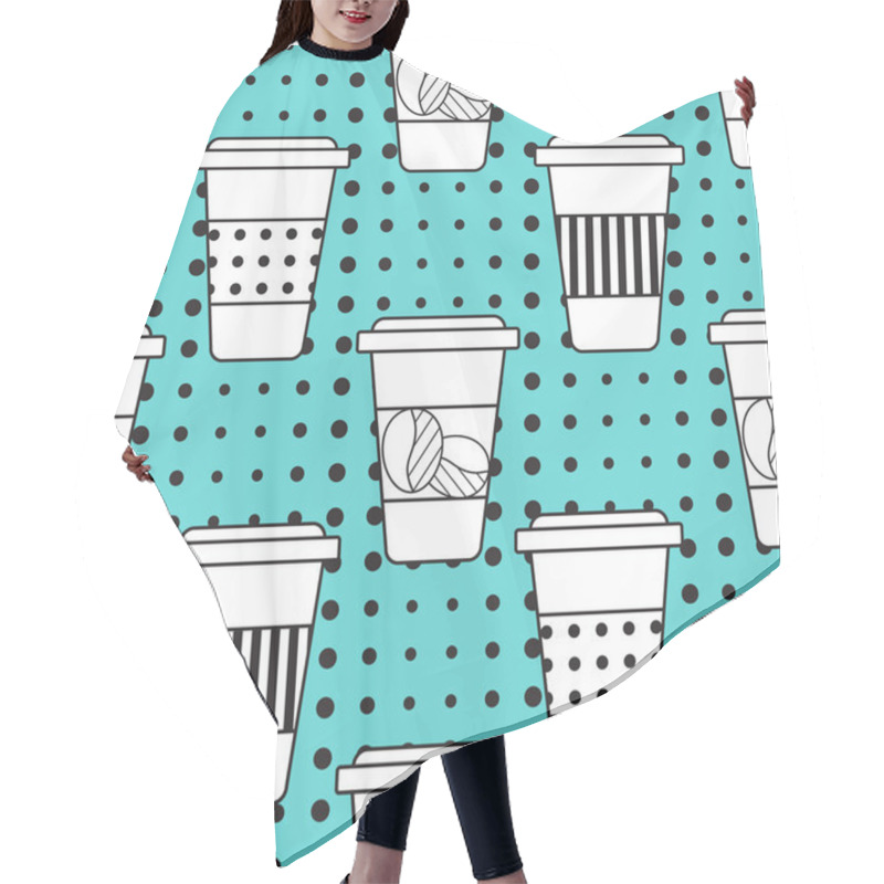 Personality  Coffee Seamless Pattern Hair Cutting Cape