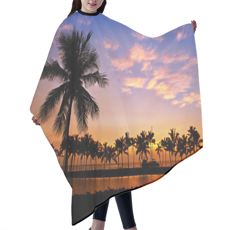 Personality  Palm Tree Silhouettes In Hawaii Hair Cutting Cape