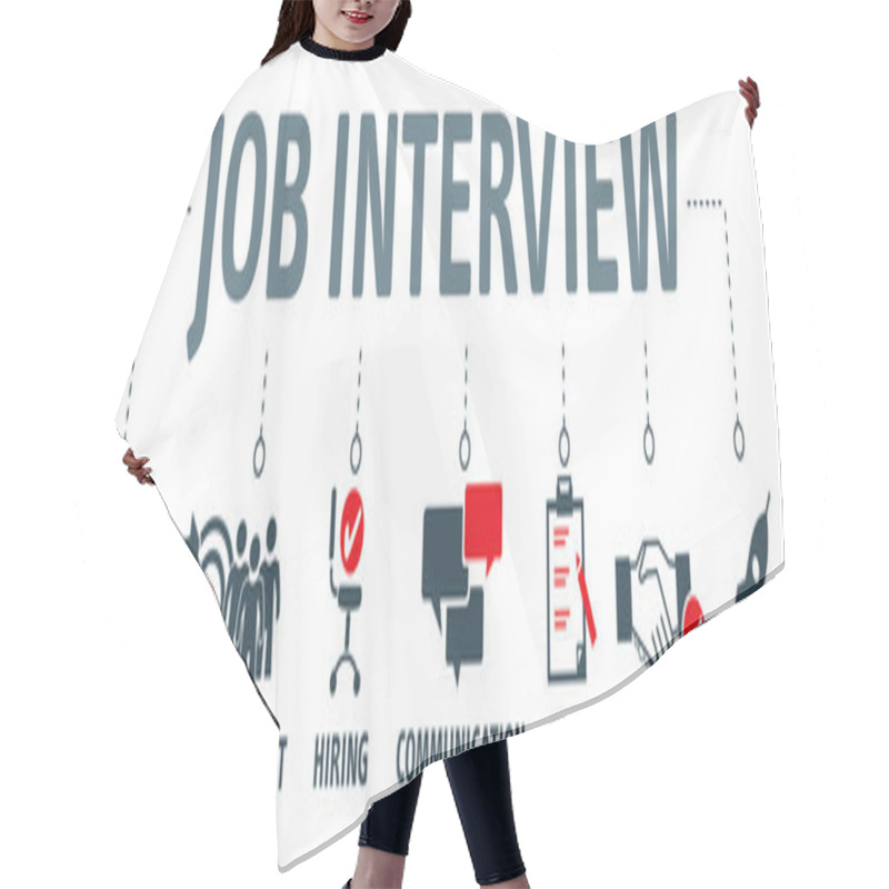 Personality  Banner Job Interview Vector Illustration Concept With Keywords And Icons Hair Cutting Cape