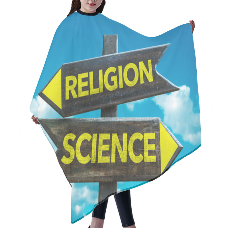 Personality  Religion - Science Signpost Hair Cutting Cape