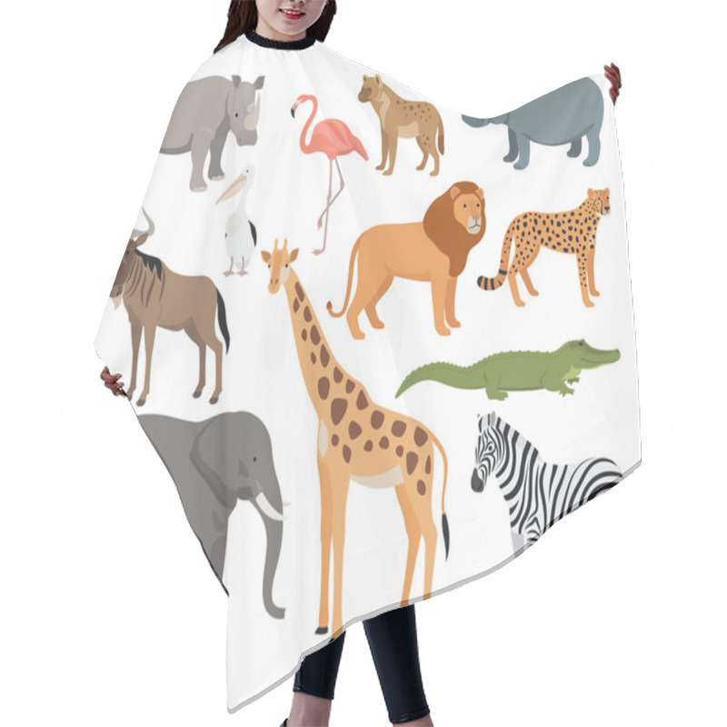 Personality  Animals Of Africa Vector Set Hair Cutting Cape