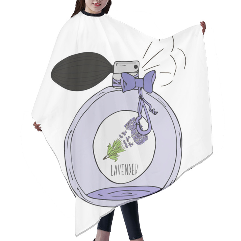 Personality  Hand Drawn Illustration Of A Perfume Bottle With Lavender Scent Hair Cutting Cape