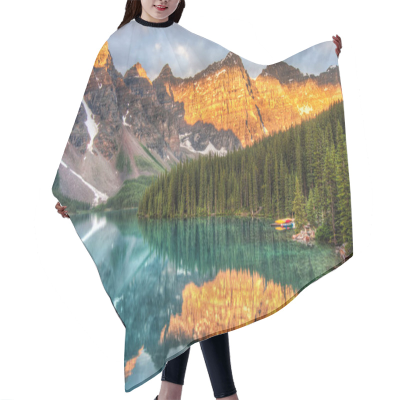 Personality  Moraine Lake Is A Well Known Place In Canada. Hair Cutting Cape