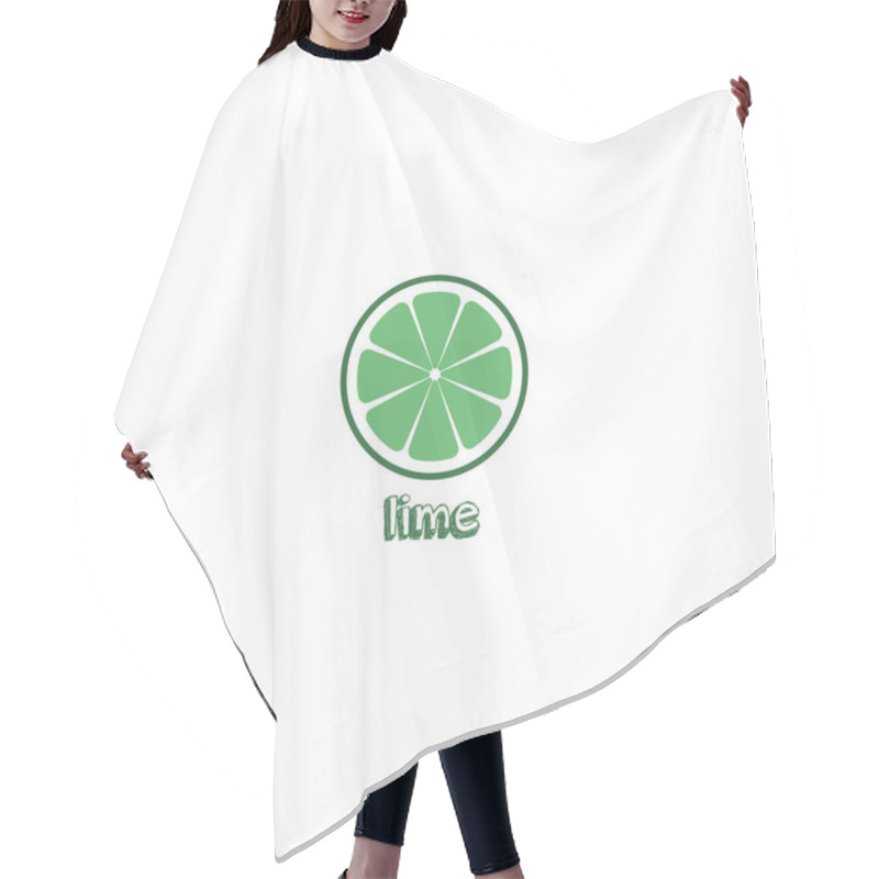 Personality  Lime Logo, Sign, Symbol, Object. Isolated Lime On White Background. EPS 10 Vector Illustration With Lime Inscription Hair Cutting Cape