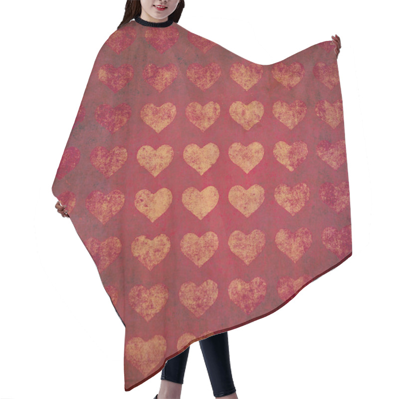 Personality  Grunge Background With Hearts Hair Cutting Cape