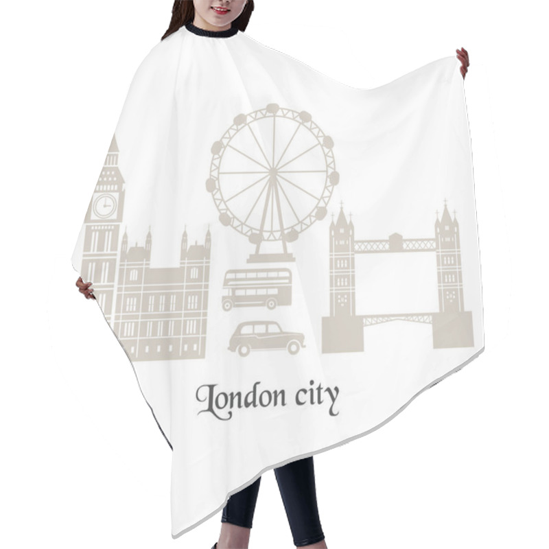 Personality  London Architecture Illustration. Hair Cutting Cape