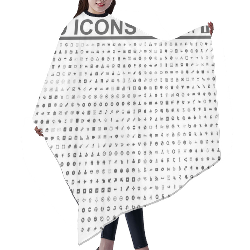 Personality  800 Icons Hair Cutting Cape