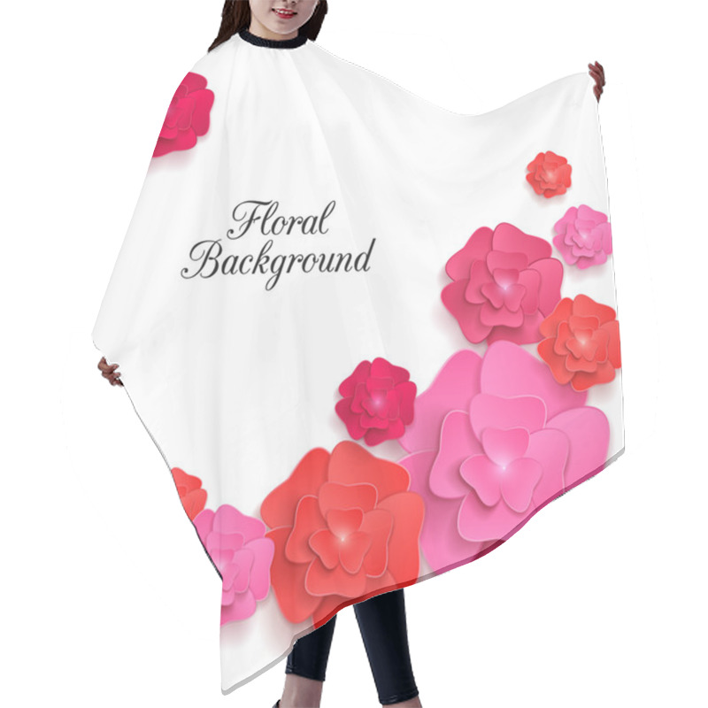 Personality  Romantic Background With 3d Paper Flowers Hair Cutting Cape