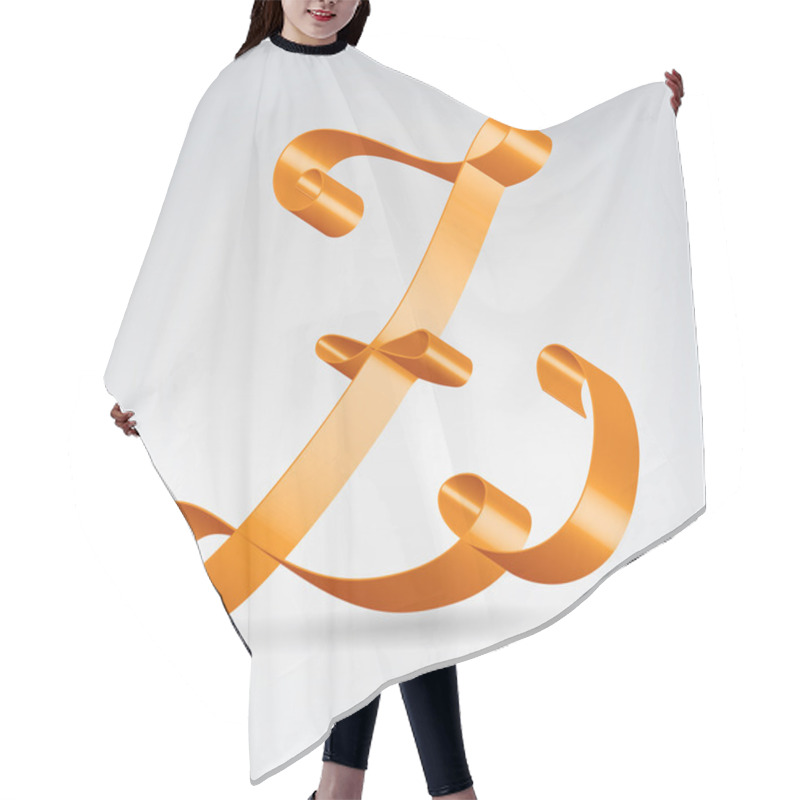 Personality  Silk Ribbon Letter Abc Hair Cutting Cape