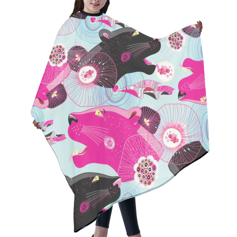 Personality  Fashionable Pattern With Panther Heads Hair Cutting Cape