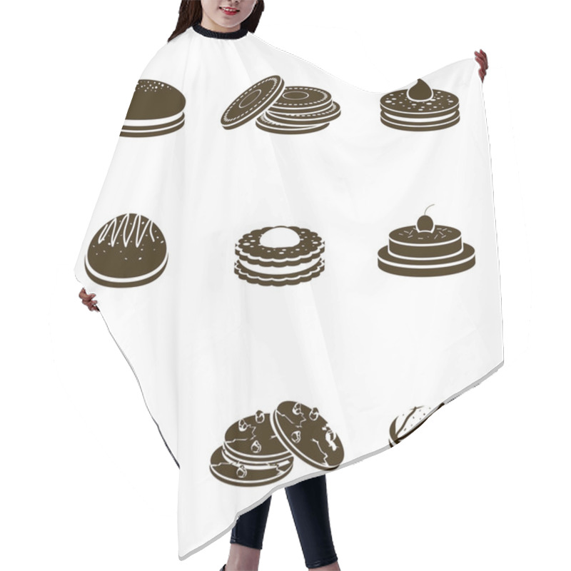 Personality  Cookies Black Set Hair Cutting Cape