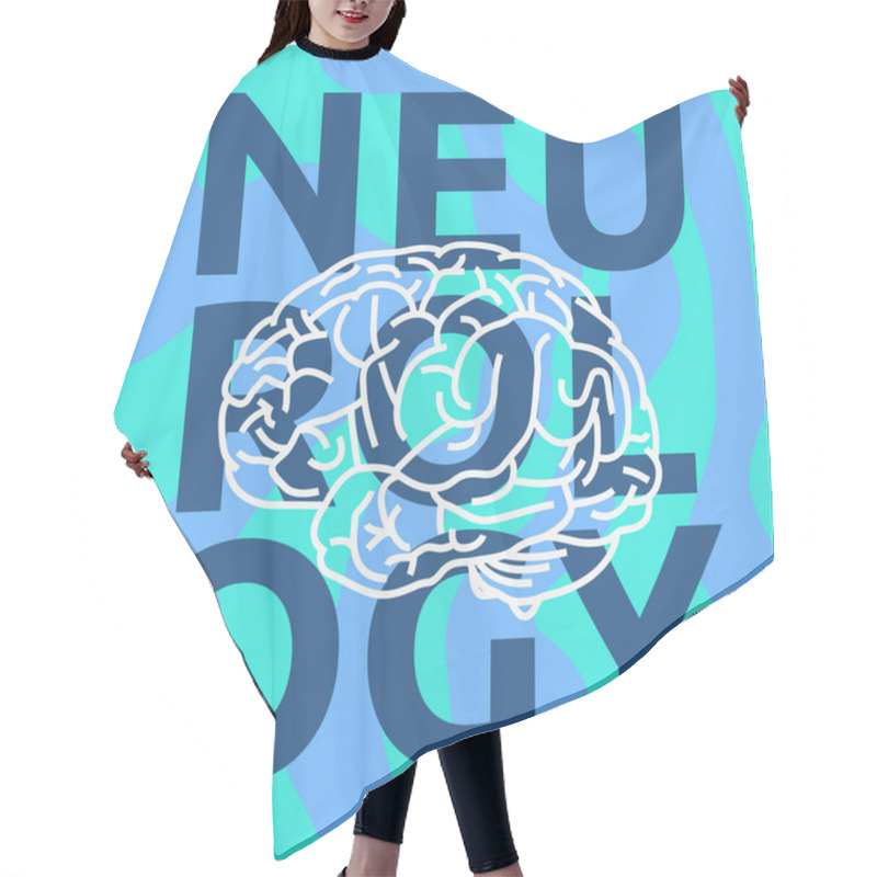 Personality  Human Brain Science Themed Design Vector Graphic Hair Cutting Cape