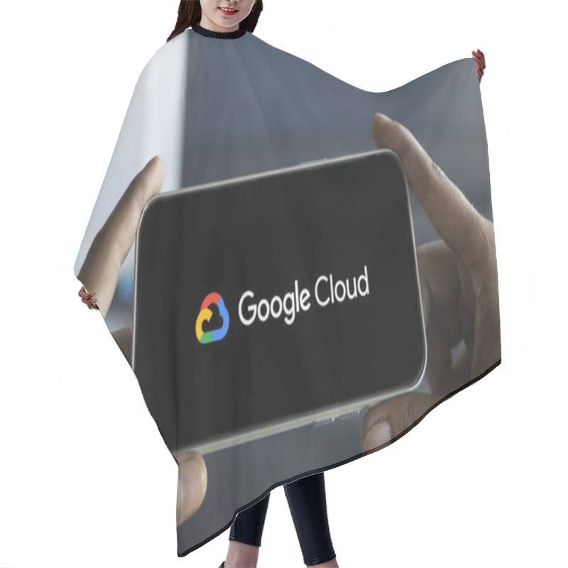 Personality  Dhaka, Bangladesh- 16 Jan 2025: Google Cloud Logo Is Displayed On Smartphone. Hair Cutting Cape