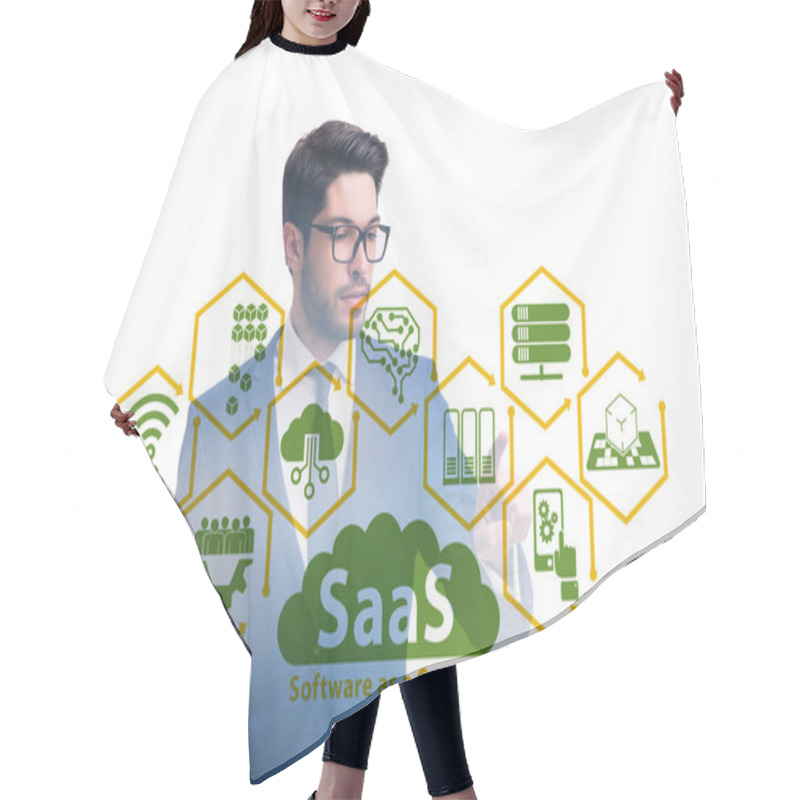 Personality  Software As A Service - SaaS Concept With Businessman Hair Cutting Cape