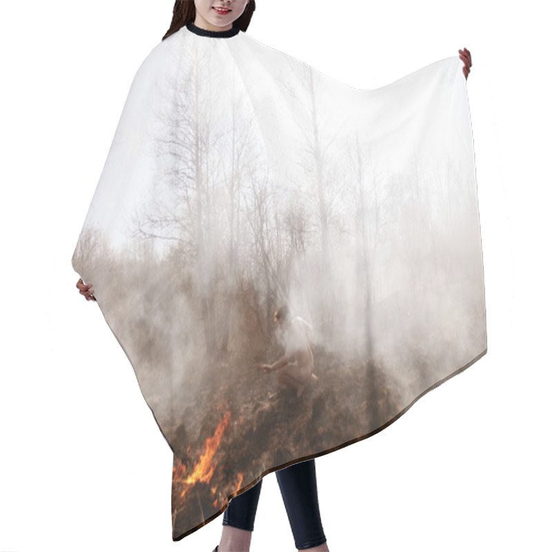 Personality  Wildfire. Fire. Global Warming, Environmental Catastrophe. Conce Hair Cutting Cape