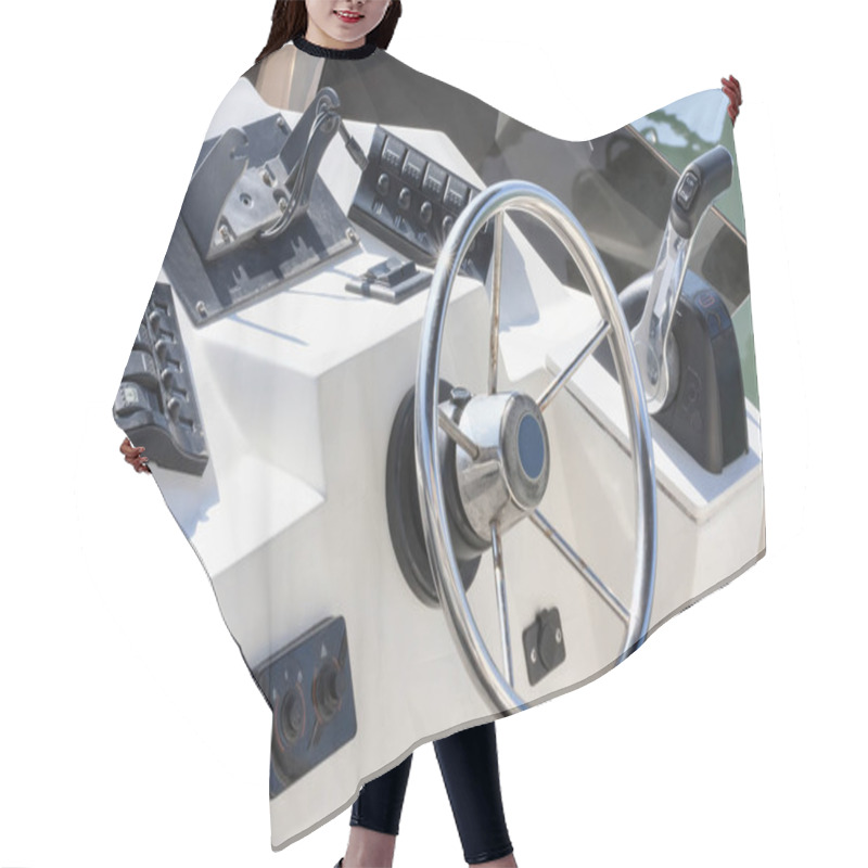 Personality  Well Equipped Dashboard In Fishing Boat Hair Cutting Cape