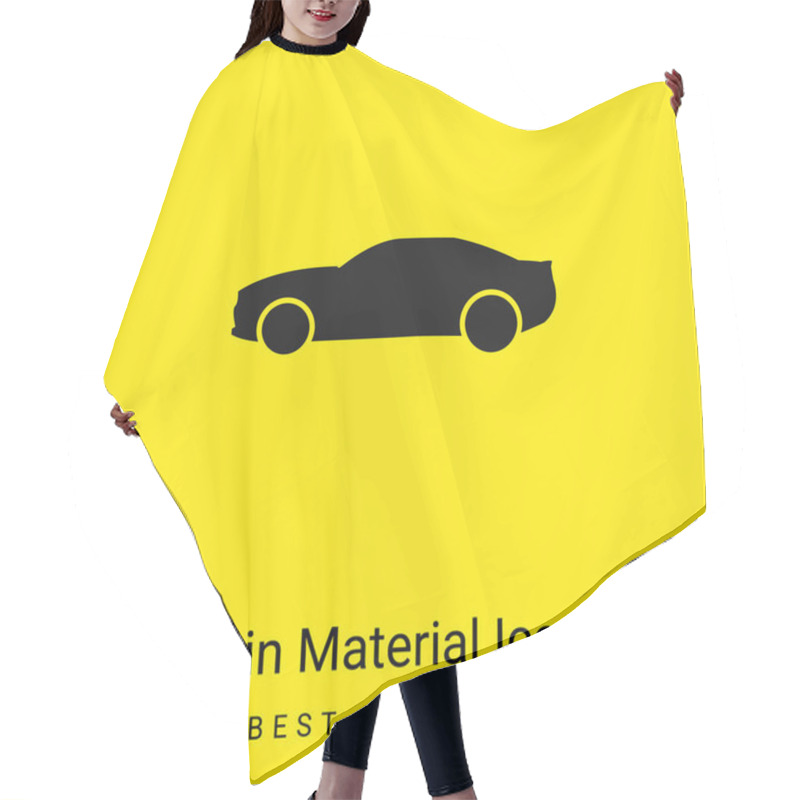 Personality  Black Big Car Side View Minimal Bright Yellow Material Icon Hair Cutting Cape