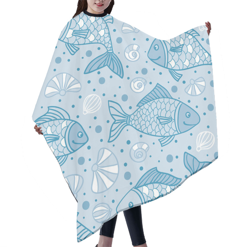 Personality  Pattern With Fish Hair Cutting Cape