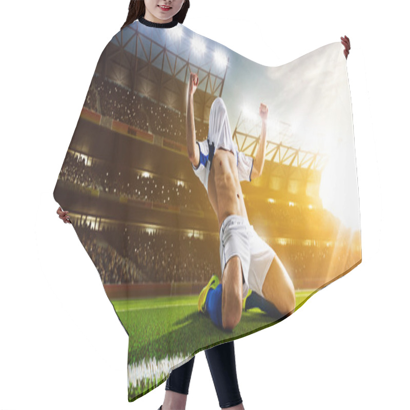 Personality  Soccer Player In Action Hair Cutting Cape