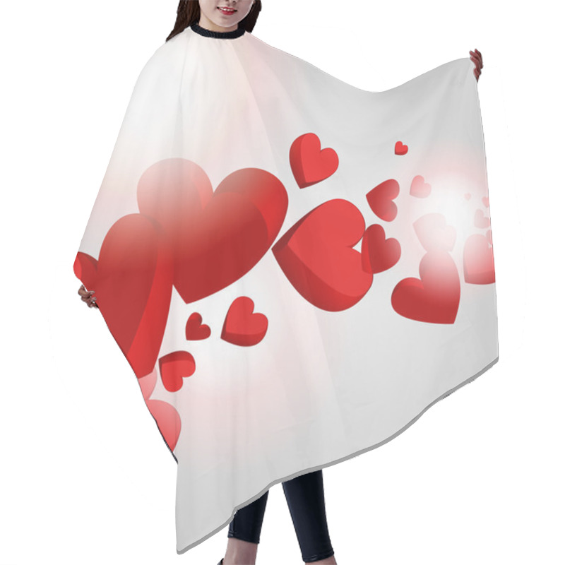 Personality  Vector Background With Hearts. Hair Cutting Cape