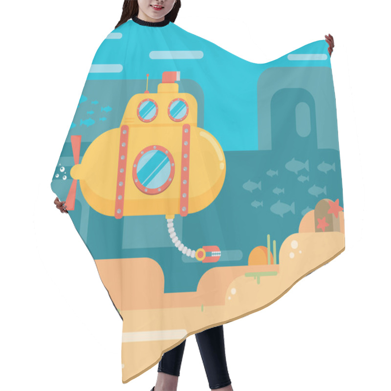 Personality  Submarine Under Water Hair Cutting Cape