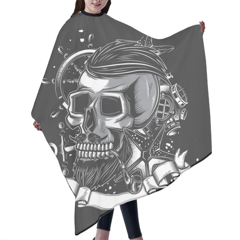 Personality  Skull_sea_new_02 Hair Cutting Cape