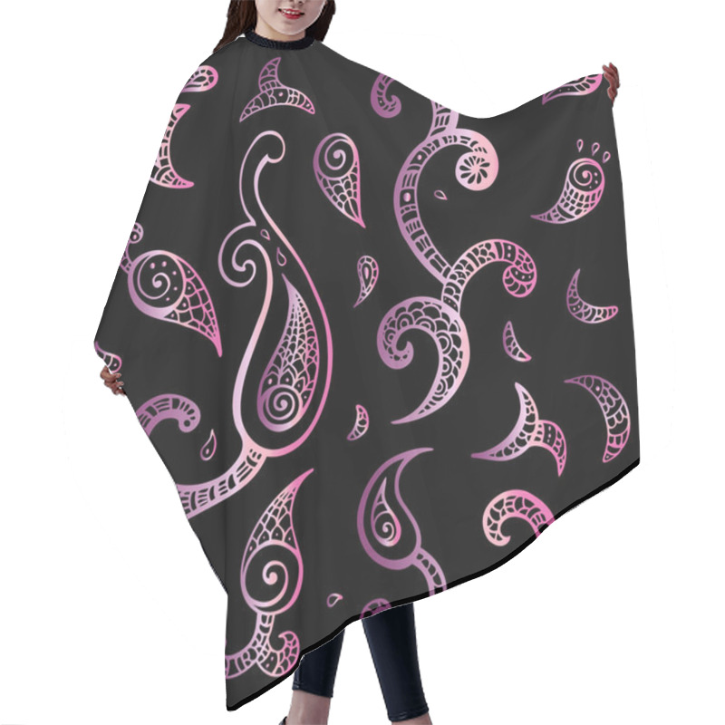 Personality  Paisley Background. Hand Drawn Ornament. Hair Cutting Cape