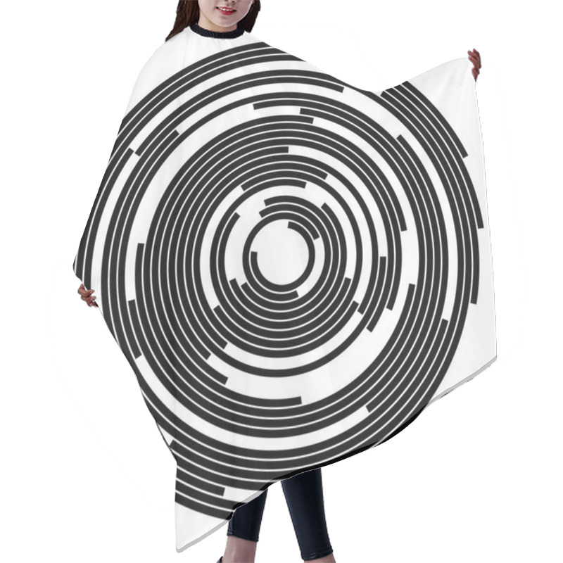 Personality  Abstract Concentric Circles Background Hair Cutting Cape