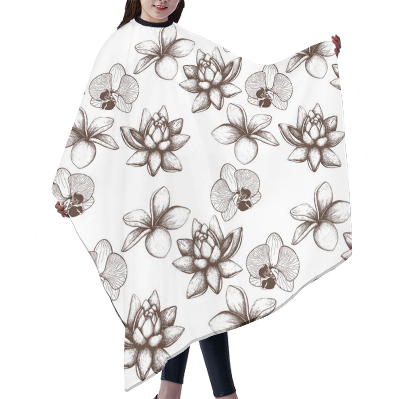 Personality  Background With Frangipani Flowers Hair Cutting Cape