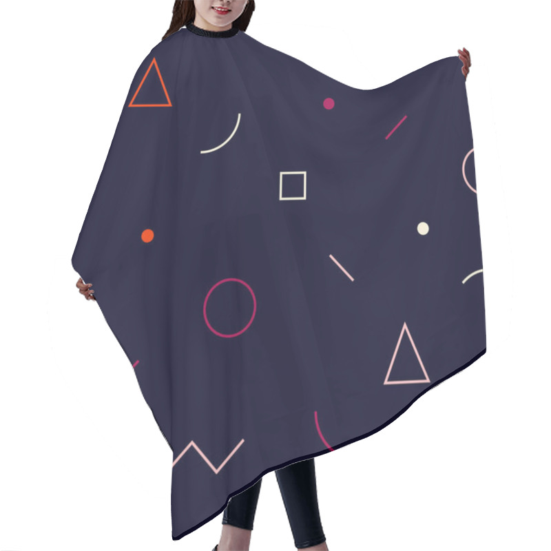 Personality  Simple Abstract Pattern With Geometrical Shapes Hair Cutting Cape