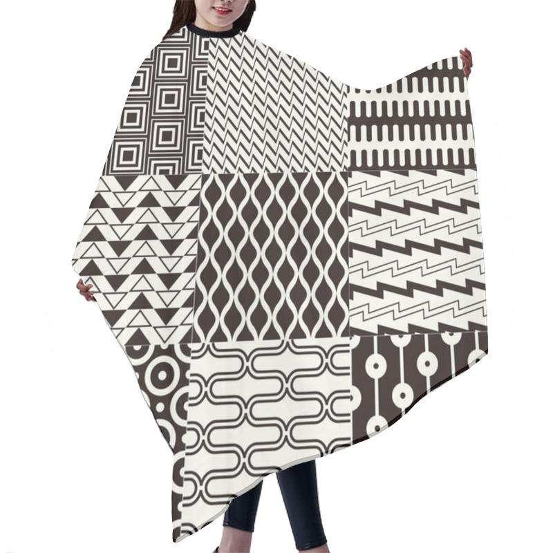 Personality  Set Of Elegant Patterns Hair Cutting Cape