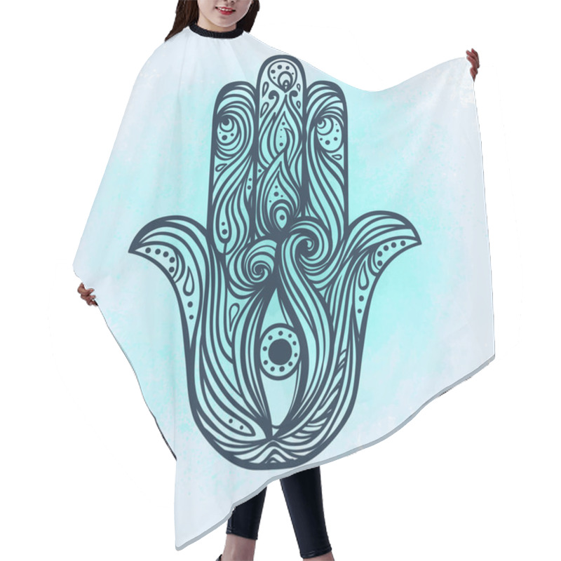 Personality  Ornate  Hamsa Amulet Hair Cutting Cape