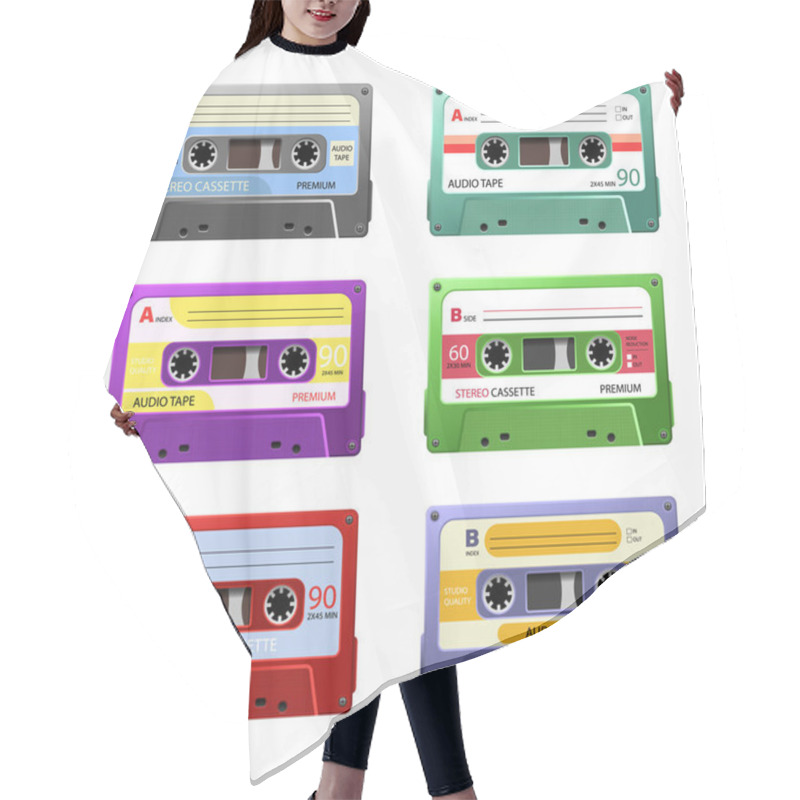 Personality  Music Cassettes. Retro  Hair Cutting Cape