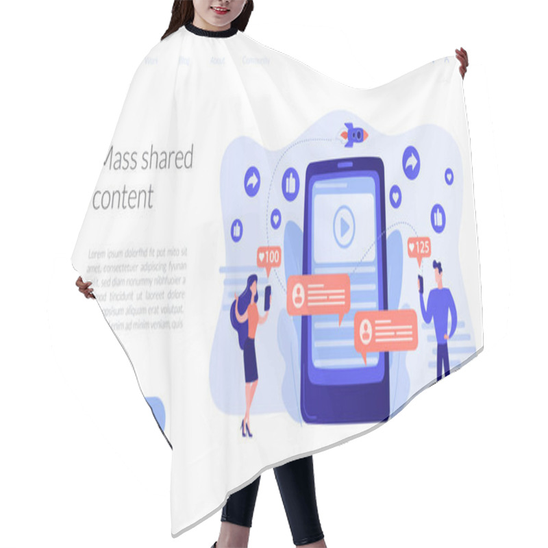 Personality  Viral Content Concept Landing Page Hair Cutting Cape