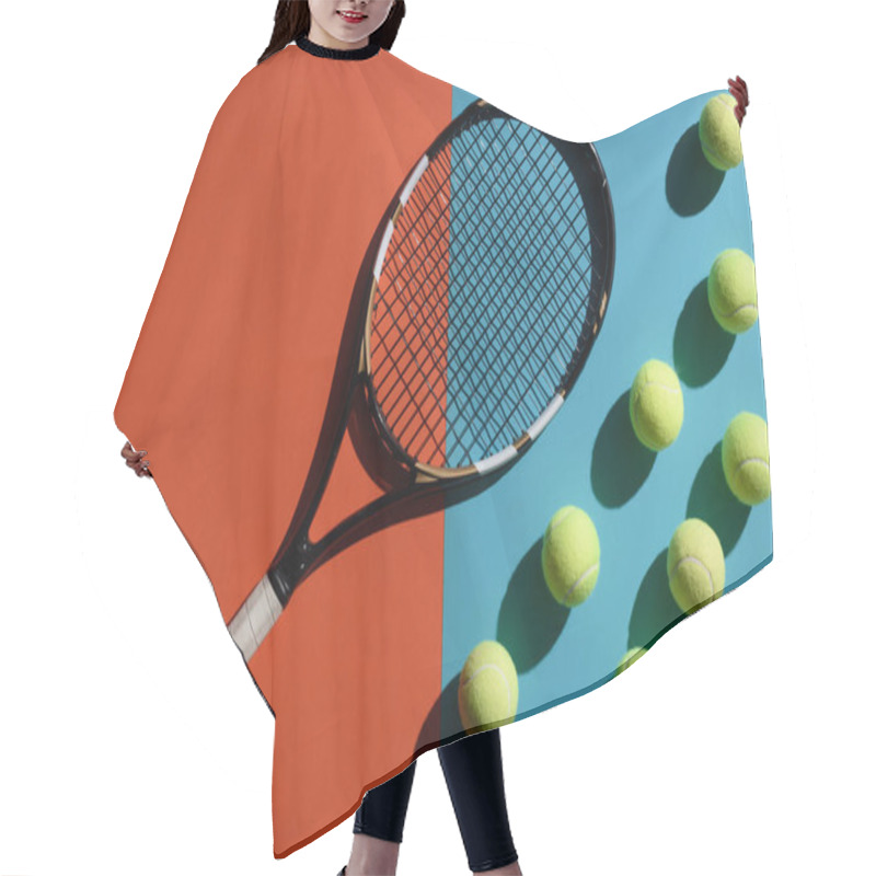 Personality  Tennis Racket And Balls Hair Cutting Cape