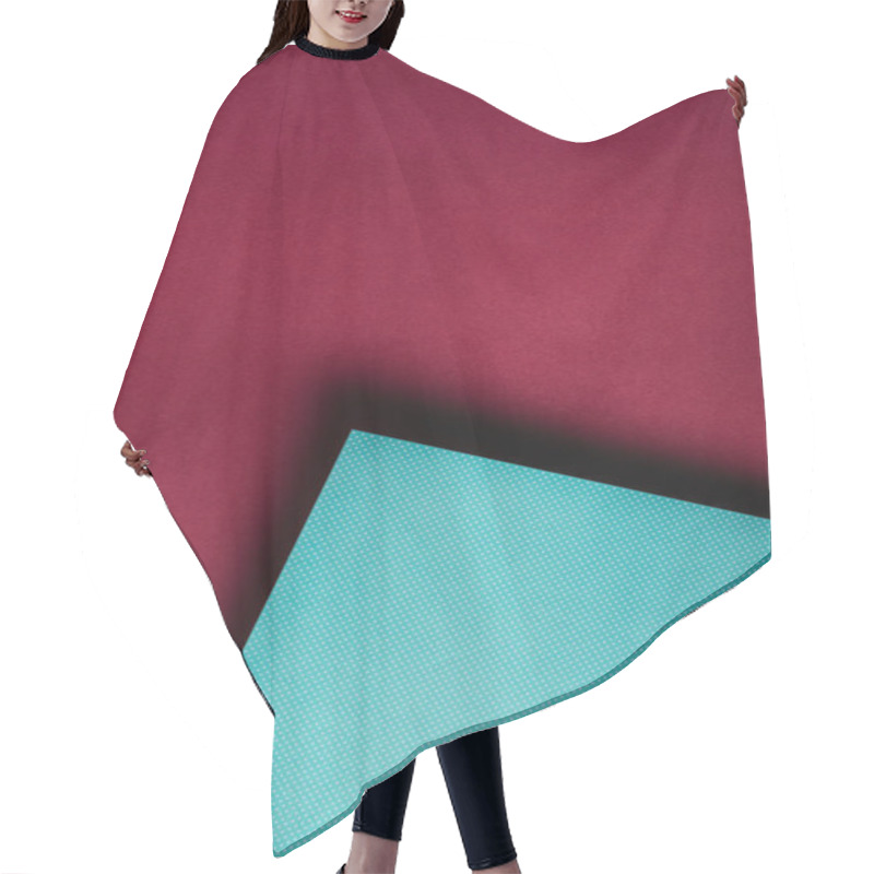 Personality  Creative Turquoise Paper Sheet On Grungy Maroon Background Hair Cutting Cape