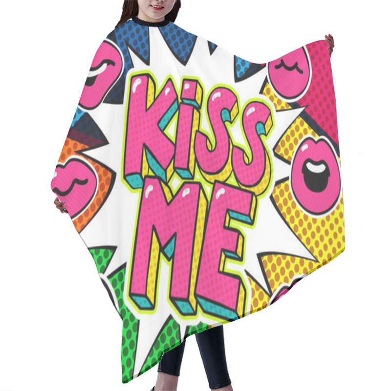 Personality  Kiss Me Word Bubble. Hair Cutting Cape