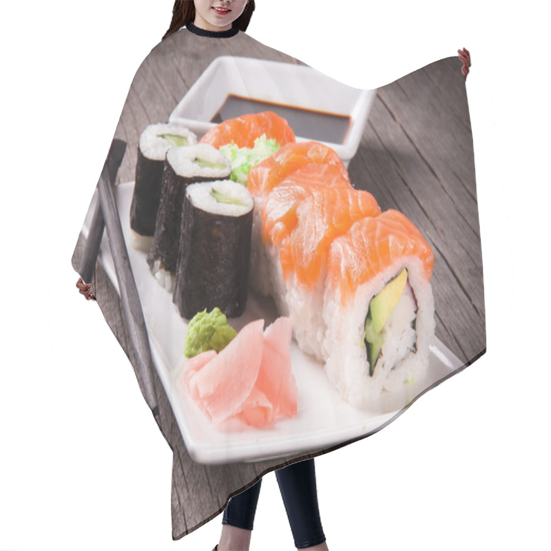 Personality  Japanese Seafood Sushi Hair Cutting Cape