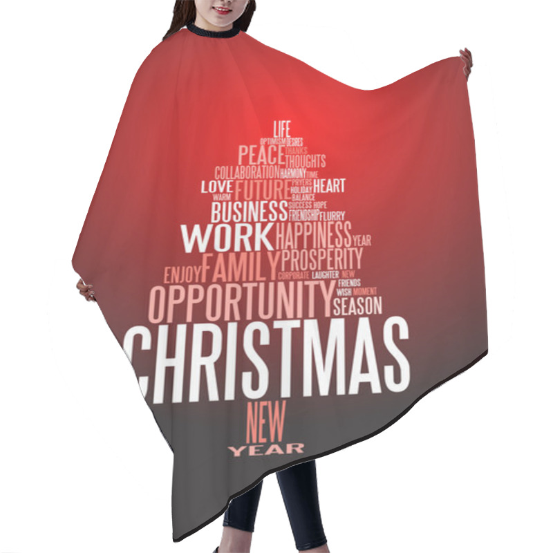 Personality  Abstract Christmas Card With Season Words Hair Cutting Cape