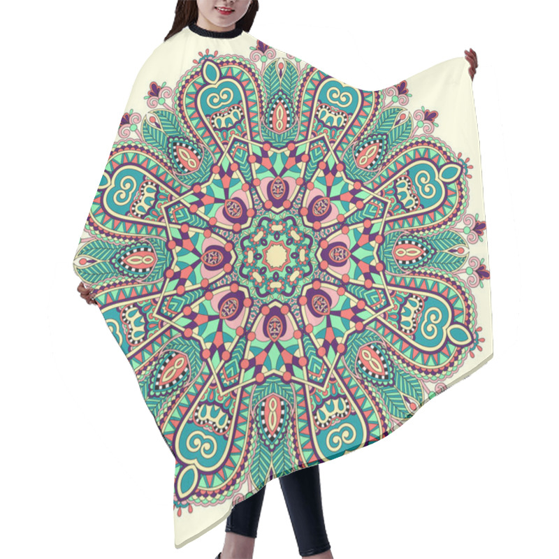 Personality  Mandala, Circle Decorative Spiritual Indian Symbol Of Lotus Flow Hair Cutting Cape