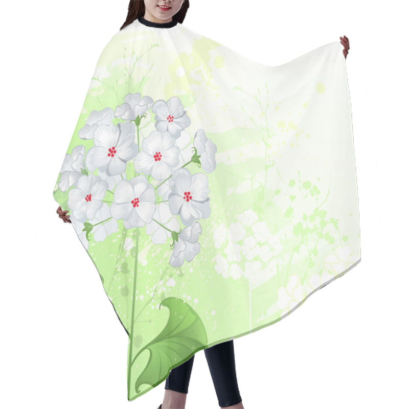 Personality  White Wild Flowers Hair Cutting Cape