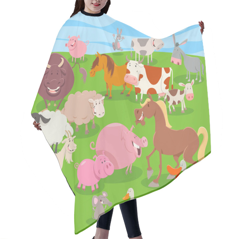 Personality  Cute Cartoon Farm Animal Characters Group Hair Cutting Cape