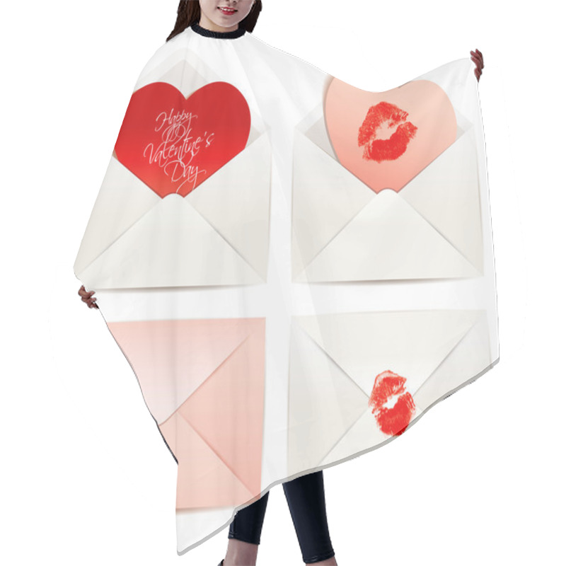 Personality  White Envelope And Hearts, Concept Love Hair Cutting Cape