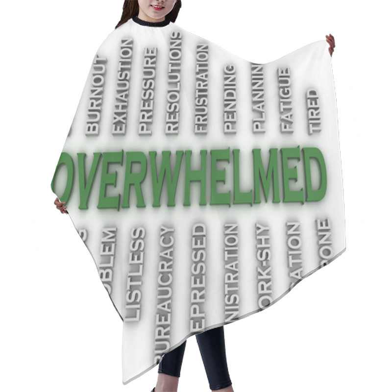 Personality  3d Imagen Overwhelmed  Issues Concept Word Cloud Background Hair Cutting Cape