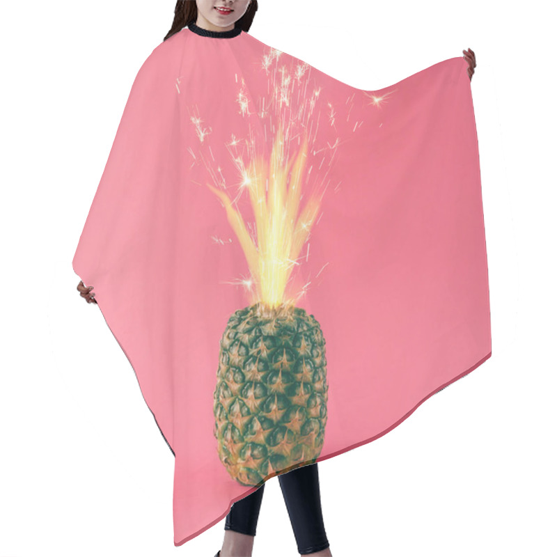 Personality  Pineapple With Party Cake Sparkles Hair Cutting Cape