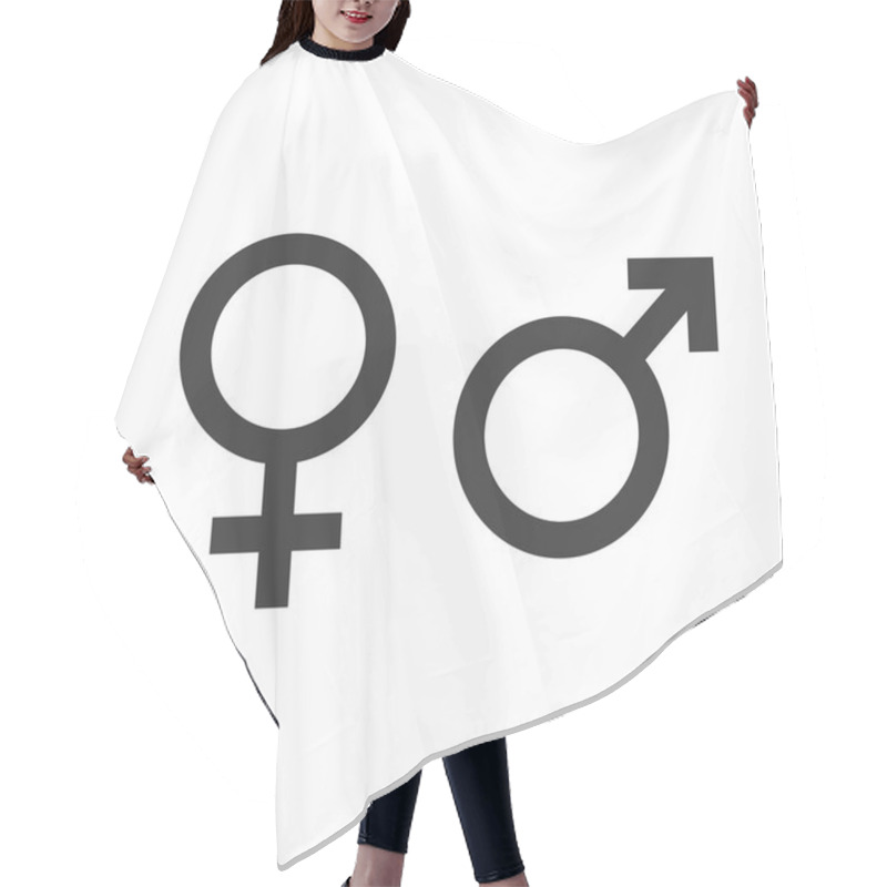 Personality  Gender Icon. Female, Male Symbol Vector Flat Hair Cutting Cape