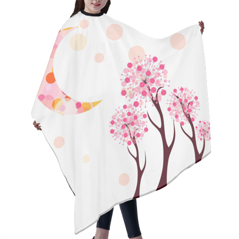 Personality  Autumn Tree Vector Illustration. Hair Cutting Cape