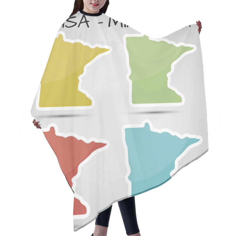 Personality  Stickers In Form Of Minnesota State, USA Hair Cutting Cape