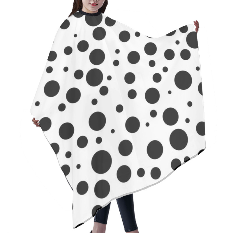 Personality  Illustration Vector Seamless Abstract Pattern Of Black Dots Hair Cutting Cape